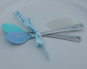 Custom Personalized Baby Spoons - Hand Stamped