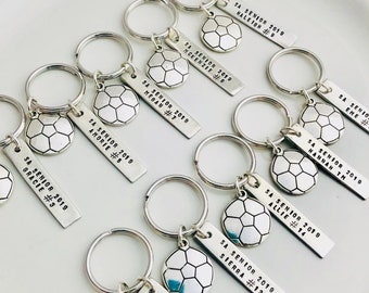 Personalized Soccer Key Chain - Sports Key Chain- Senior Gift - Swim Team-Baseball-Volleyball-Basketball-Football-Hockey-Gymnastics-Cheer