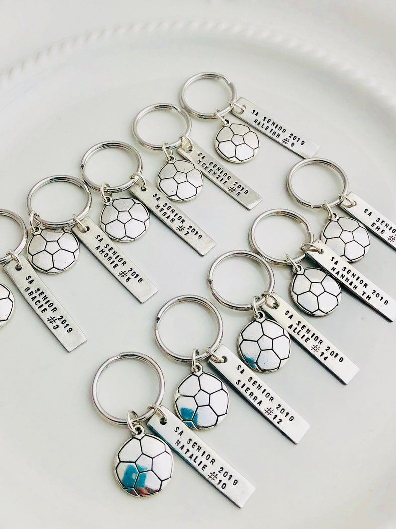 Personalized Soccer Key Chain Sports Key Chain Senior Gift Swim Team