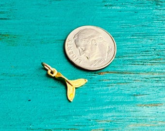 Gold Whale Tail Charm - Whale Tail Necklace