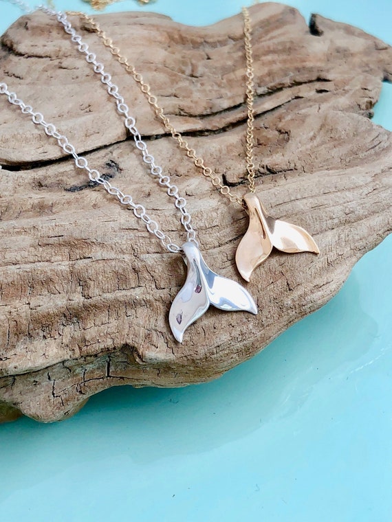 925 Sterling Silver Whale Tail Slide Shaped Pendant