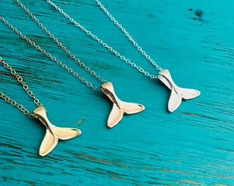 Whale Tail Necklace - Sterling Silver / Yellow Gold / Rose Gold
