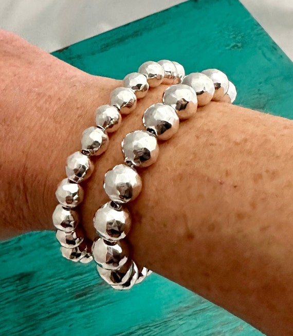 925 Silver Hammered Bangle - 10mm 925 Silver Hammered Bangle - 10mm