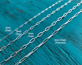 925 Sterling/Gold Paperclip Chain Necklace • Long Link Chain Necklace • Silver or Gold Chain • Everyday Chain • Cable Link • Gift for Her