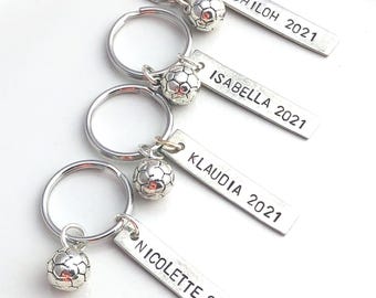 Personalized Soccer Key Chain - Sports Key Chain- Senior Gift - Swim Team-Baseball-Volleyball-Basketball-Football-Hockey-Gymnastics-Cheer