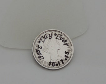 Personalized Lucky Sixpence