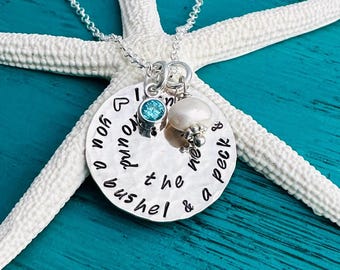 I love you a bushel and a peck Necklace - Mom Mother Necklace - Sterling Silver/Gold - Daughter Gift - Grandma Mom Grammy Nana Jewelry Gift
