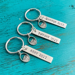 Personalized Swimming Key Chain - Senior Gift - Swim Team - Swimmer Gift - Graduation Gift - Sports Team Key Chain - Gift for Her / Him