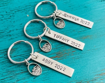 Personalized Swimming Key Chain