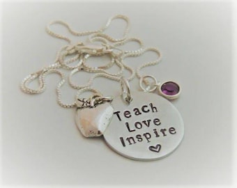 Teach Love Inspire • Teacher Gift • Necklace • Key Chain