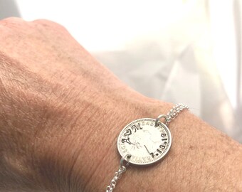 Custom Lucky Sixpence Coin Bracelet