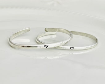 925 Heart Custom Engraved Bracelet-Hidden Message Bracelet-Personalized Bracelet - Sterling Silver-Gift for Her-Secret Message-Valentine's
