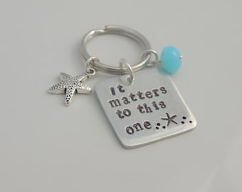 Custom Teacher Necklace / Key Chain - It matters to this one - Key Chain - Hand Stamped - Teacher Gift - Mother Gift - Gift Ideas