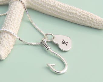 Personalized Fish Hook Necklace