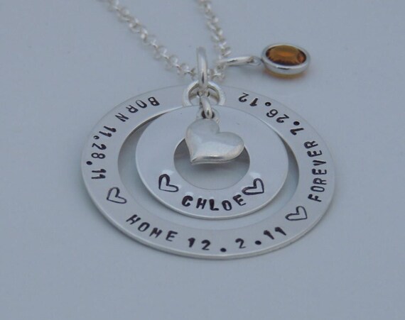 Sterling silver hotsell adoption necklace