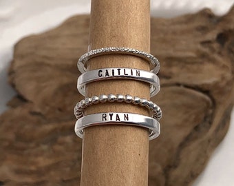 2mm Sterling Name Ring - Personalized Name Rings