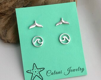 Wave / Whale Tail Earrings - Beach Earrings-
