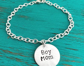 Custom Charm Bar Bracelet - Personalized MAMA Bracelet - Sterling Link Bracelet - Gift for Mom - New Mom - Mother's Day Gift