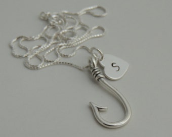 Personalized Fish Hook Necklace