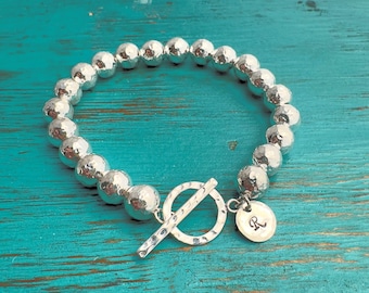 Sterling Silver .925 Hammered Ball Bracelet