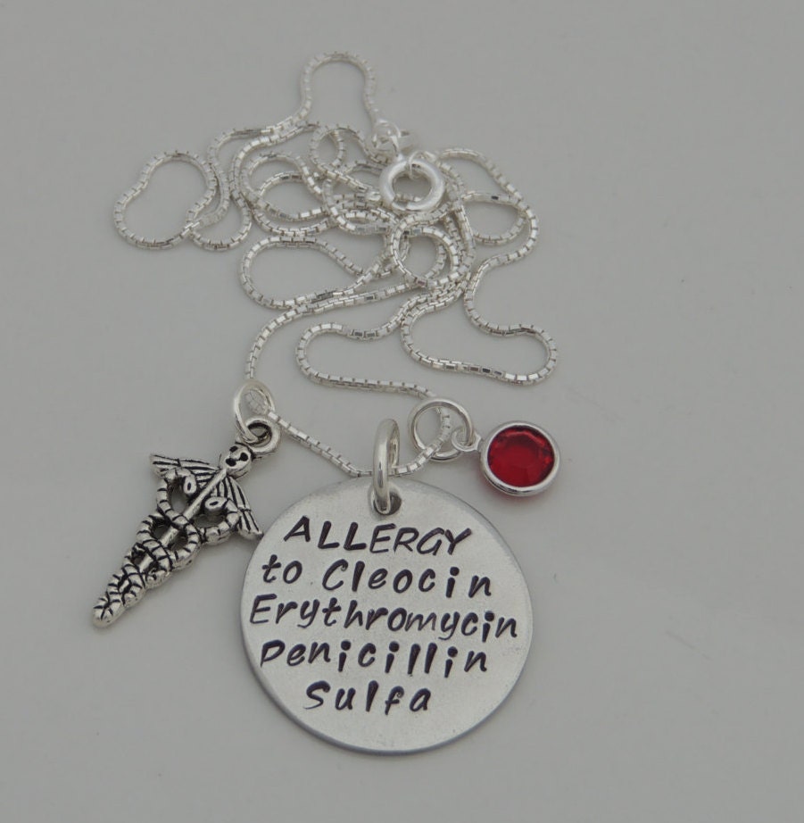 Medical ID Necklace Medical Awareness Necklace Allergy Etsy