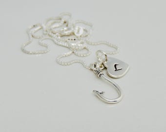 Personalized Fish Hook Necklace