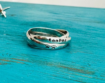 Custom Sterling Name Rings - Personalized Interlocking Rings - Name Rings - Rolling Rings  - Mother's Ring - Sterling Silver - Fidget Ring