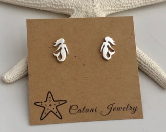 NEW! Mermaid Stud Earrings - Sterling Silver / Gold