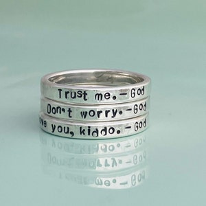 Personalized Stacking Ring - Visible Faith Ring - Custom Stackable Name Ring - Engraved Ring - Posey Rings - Minimalist - Mom Ring