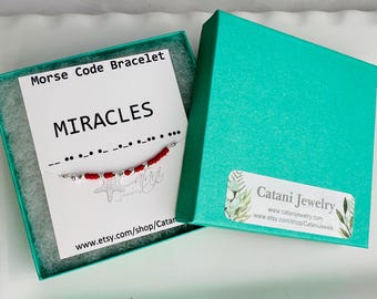 Custom Morse Code Bracelet - Personalized Morse Code Gift - Hidden Message Gift for Her - Beaded Bracelet - Sterling Silver -  Gold Filled