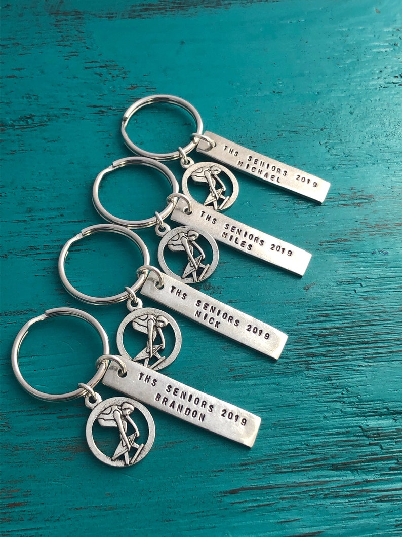 Personalized Swimming Key Chain Sports Key Chain Senior Etsy