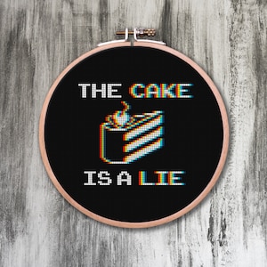The Cake Is a Lie Cross Stitch Pattern