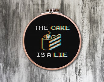 The Cake Is a Lie Cross Stitch Pattern