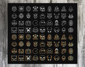 Glitched Video Game Characters Cross Stitch Patterns