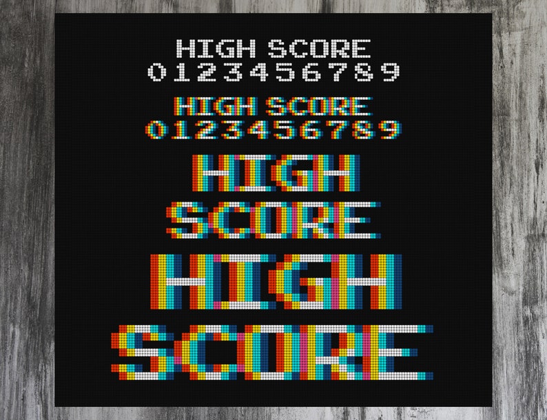 High Score 4-in-1 Customizable Cross Stitch Pattern image 1