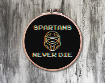 Spartans Never Die Cross Stitch Pattern