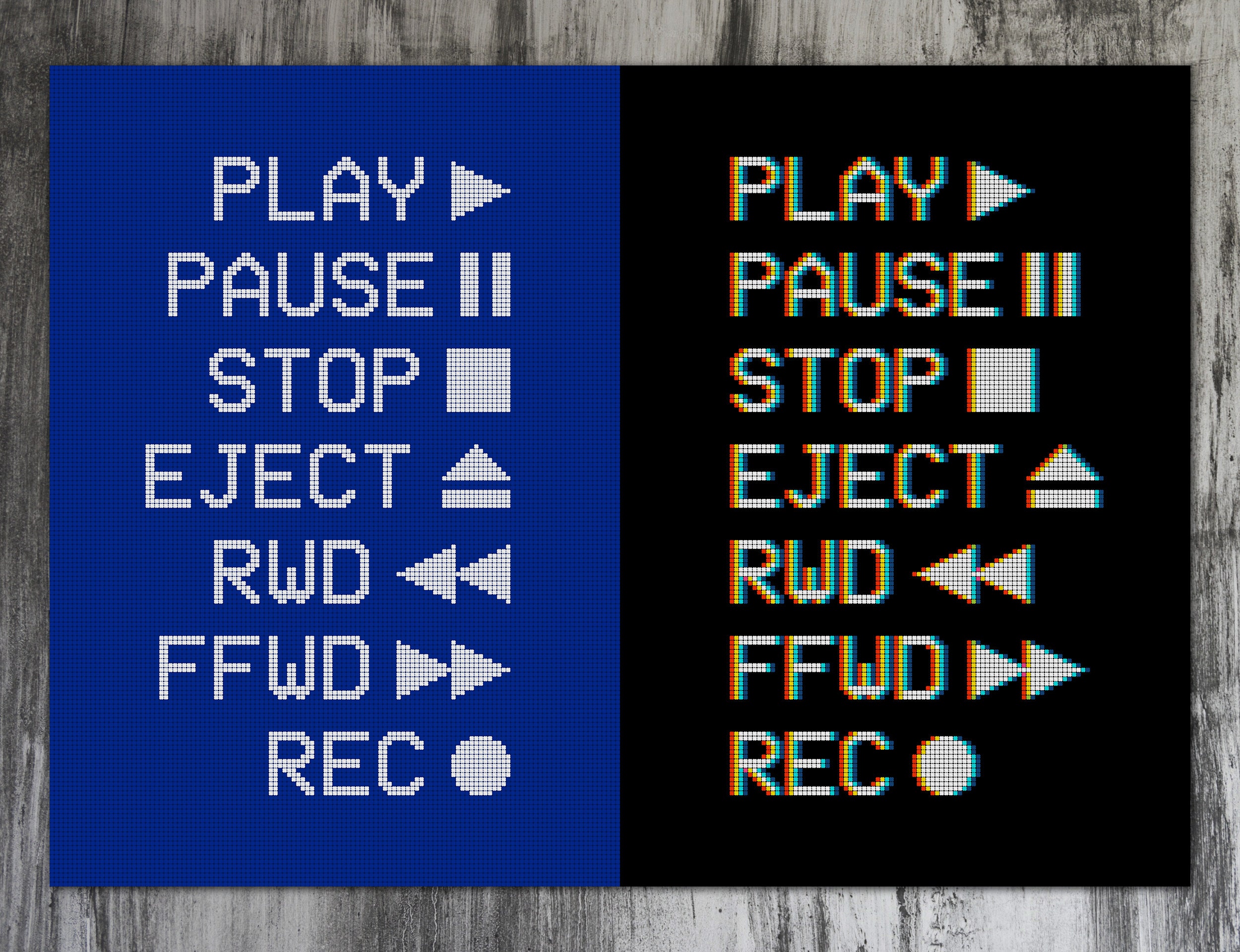 VCR コントロール 14-in-1 クロスステッチ パターン - Etsy 日本