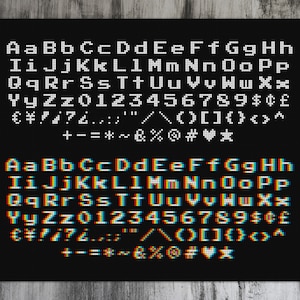 UPDATED Arcade Alphabet 1x Font Cross Stitch Pattern image 1