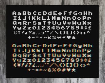たぶん　Letters スイッチ UPDATED! Arcade Alphabet (1x) Font Cross Stitch Pattern - Etsy