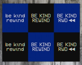 Be Kind, Rewind 6-in-1 Cross Stitch Pattern