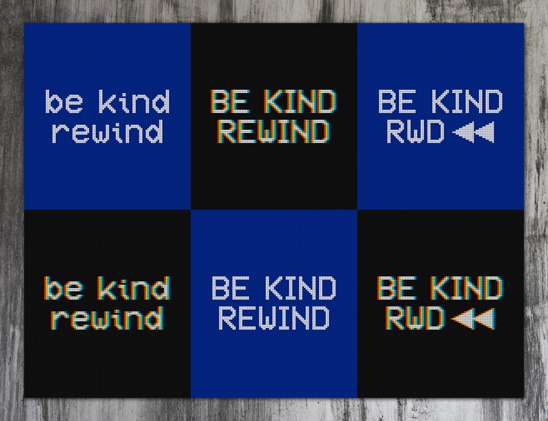 Be Kind, Rewind 6-in-1 Cross Stitch Pattern image 1