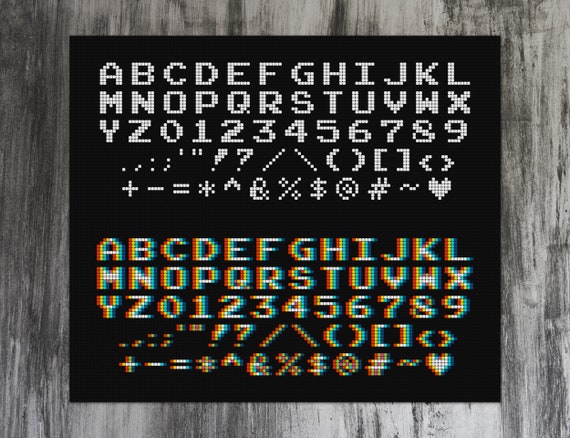 Arcade Alphabet Font Cross Stitch Pattern Etsy