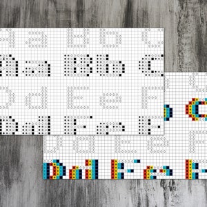 UPDATED Arcade Alphabet 1x Font Cross Stitch Pattern image 3