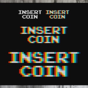 Insert Coin 4-in-1 Cross Stitch Pattern image 1