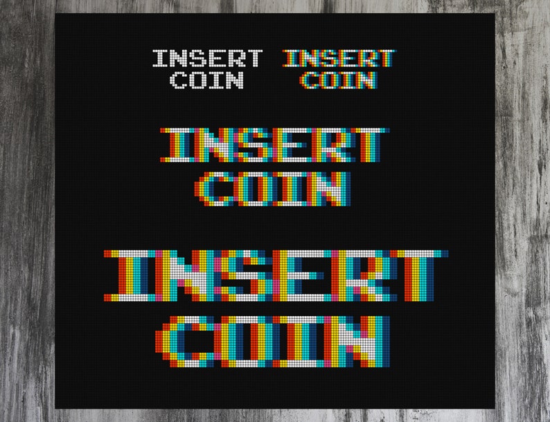 Insert Coin 4-in-1 Cross Stitch Pattern image 1