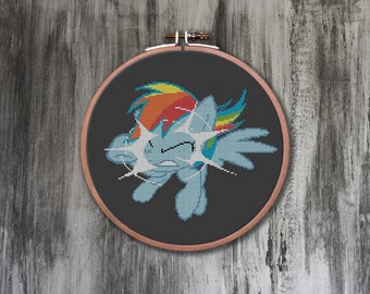 Modèle de point de croix Rainbow Crash
