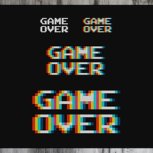 Game Over 4-in-1 Cross Stitch Pattern image 1