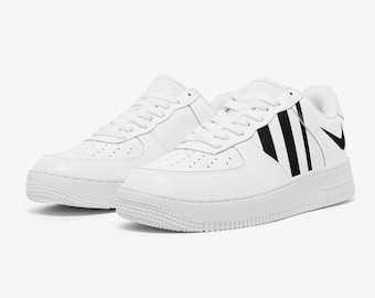 Zapatillas deportivas blancas de piel personalizadas / Zapatos casuales minimalistas para hombre y mujer / Estilo personalizado para el día a día