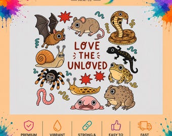 Love The Unloved DTF Transfer, Retro Creepy Critters Heat Press Design