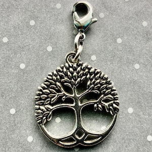 Zipper Pull Charm, Handbag Purse Dangle, Progress Keeper- Tree of Life